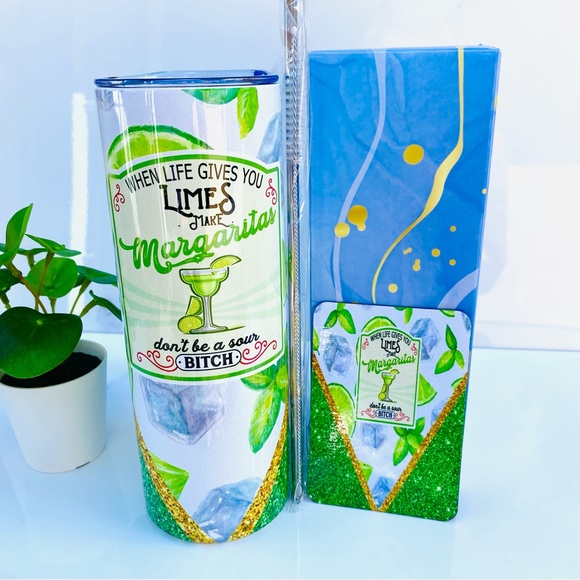Margarita Tumbler, Margarita Cup, When Life Give You Limes Make Margarita, - Picture 5 of 7